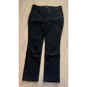 NYDJ Marilyn Straight Jeans black cheetah jeans sz 14